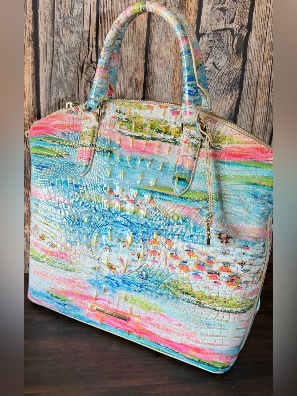 BRAHMIN Large DUXBURY STAYCATION TROPICAL BEAUTY NWT FISH COLORFUL - Picture 9 of 12